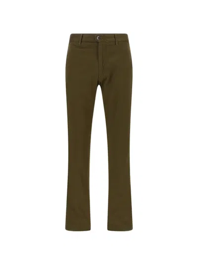 Incotex Straight-leg Logo-patch Trousers In Green