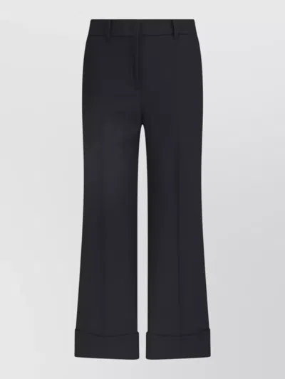 Incotex Pressed-crease Turned-up-hem Trousers In Black