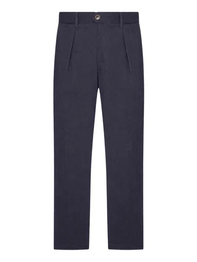 Incotex Straight-leg Tailored Trousers With Side Adjusters In Blue