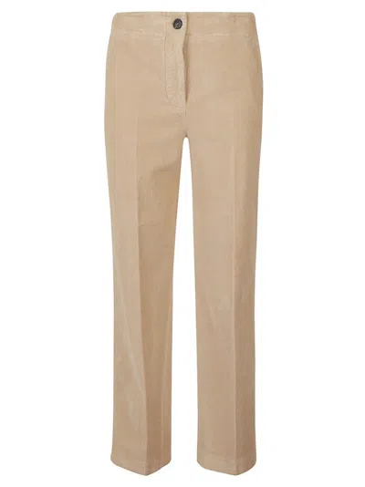 Incotex Stretch Corduroy Pants With Tailored Fit In Brown