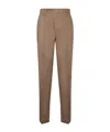 Incotex Tapered Wool Trousers In Beige In Brown
