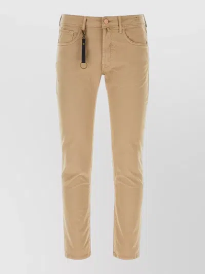 Incotex Stretch Cotton Pants Five Pocket Design In Neutral