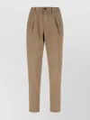 Incotex Stretch Cotton Pants Pleated Front In Brown