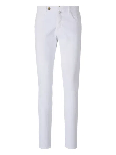 Incotex Stretch-cotton Straight Jeans In White