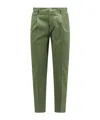 Incotex Stretch-cotton Tapered Trousers In Green