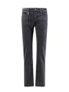 Incotex Stretch Cotton Trouser With Back Suede Logo Patch In Blue