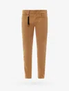Incotex Stretch Cotton Trouser With Back Suede Logo Patch In Brown