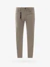 Incotex Stretch Cotton Trouser With Back Suede Logo Patch In Gray