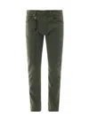 Incotex Stretch Cotton Trouser With Back Suede Logo Patch In Green