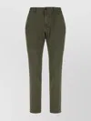 Incotex Stretch Cotton Trousers With Pockets And Loops In Green