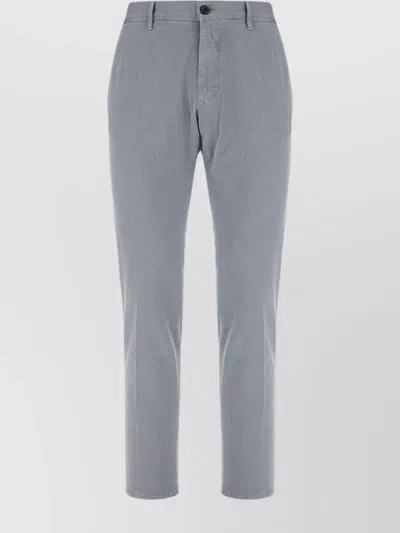 Incotex Stretch Cotton Trousers With Pockets And Loops In Gray