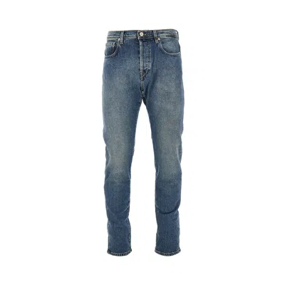 Incotex Stretch Denim Tapered Fit Jeans In Blue