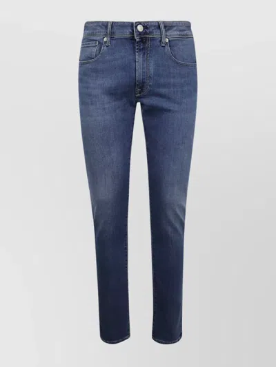 Incotex Stretch Denim Trousers Five Pockets In Blue
