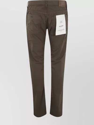 Incotex Stretch Denim Trousers Five Pockets In Brown