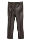 Incotex Stretch Faux Leather Slim Fit Trousers In Black