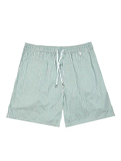 Incotex Gestreifte Badeshorts Mit Kordelzug In Green