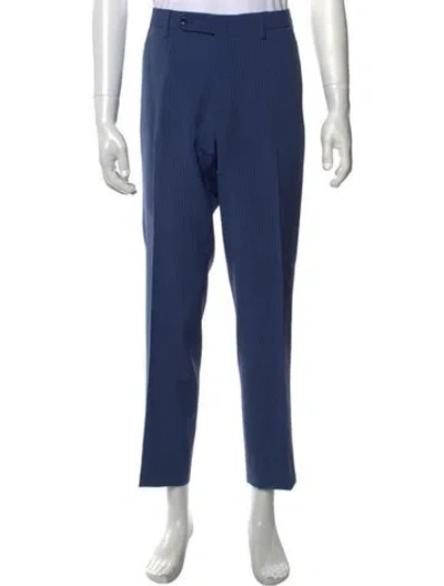 Pre-owned Incotex Striped Dress Pants In Blue