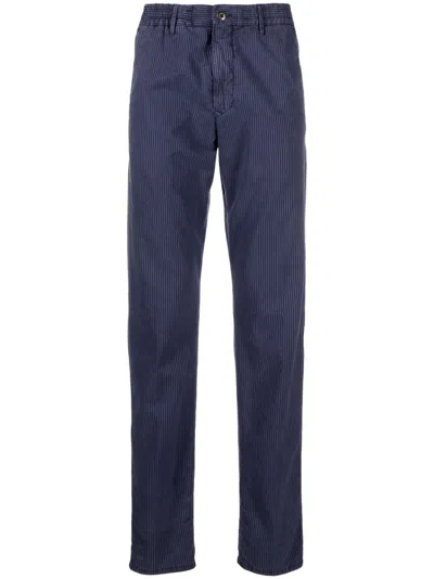 Incotex Striped Straight-leg Trousers In Blue