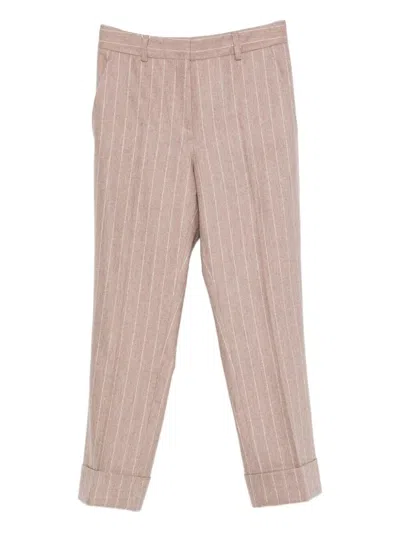 Incotex Striped Trousers In Neutral
