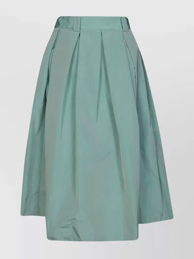 Incotex Tafta' A-line High Waist Midi Skirt In Blue