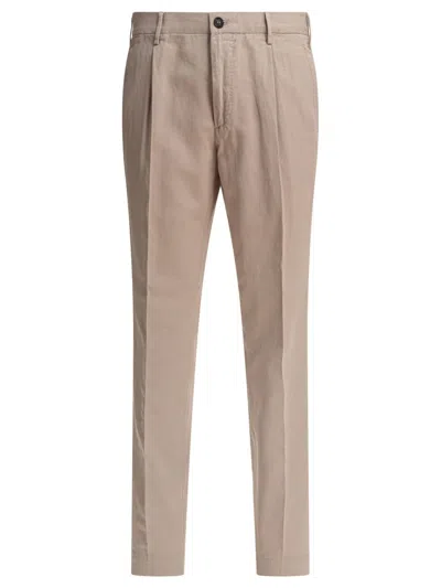 Incotex Tailored Trousers With Pockets And Loops In Beige