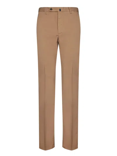 Incotex Tailored Beige Trousers With Smooth Finish In Brown
