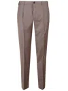 Incotex Tailored Brown Wool Trousers With Sharp Creases In Brown