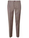 Incotex Tailored Brown Wool Trousers With Sharp Creases In Brown