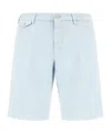 Incotex Pastel Light Blue Cotton Bermuda Shorts In Blue