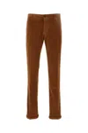 Incotex Tailored Corduroy Trousers With Button Closure In Brown