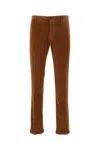 Incotex Tailored Corduroy Trousers With Button Closure In Brown