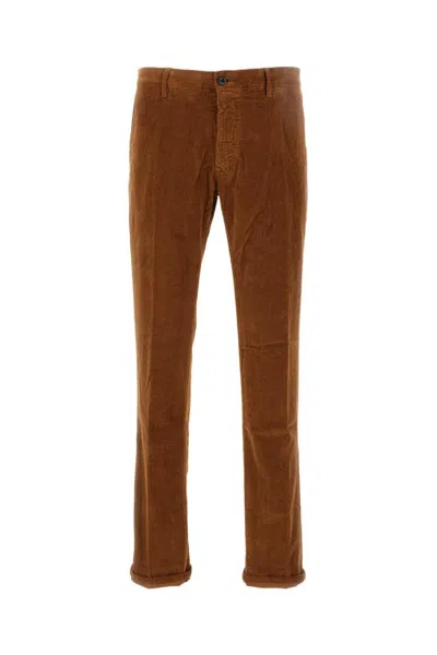 INCOTEX TAILORED CORDUROY TROUSERS WITH BUTTON CLOSURE