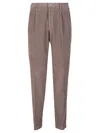 Incotex Tailored Cotton Corduroy Trousers With Front Pleats In Brown