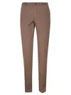 Incotex Tailored Cotton Pants With Classic Waistband In Brown