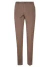 Incotex Tailored Cotton Pants With Classic Waistband In Brown