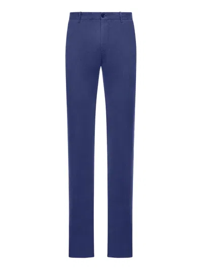 Incotex Tailored Cotton Trousers In Blue