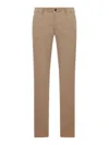 Incotex Chino Trousers With Linen And Cotton Pleats In Gray