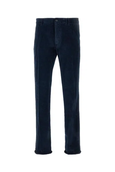 Incotex Tailored Fit Corduroy Trousers With Zip In Blue