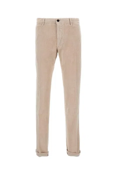INCOTEX TAILORED FIT CORDUROY TROUSERS WITH ZIP
