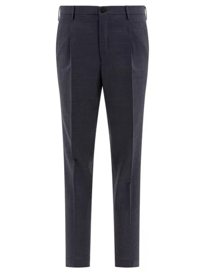 Incotex Tailored Grey Trousers With Subtle Pleats In Black