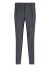 Incotex Tailored Grey Virgin Wool Chinos In Gray