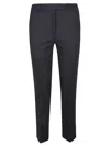 Incotex Tailored Grey Wool Pants With Straight-leg Silhouette In Black