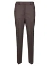 Incotex Tailored Neutral Straight-leg Pants With Elasticized Back Waistband In Brown