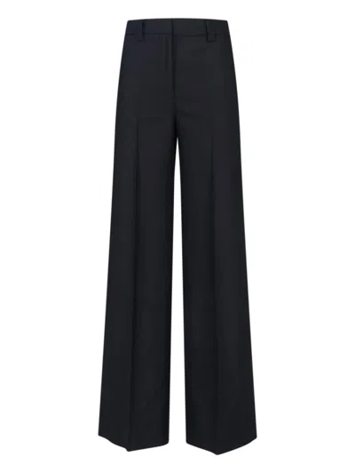 Incotex Wide Leg Trousers Button Detail In Blue