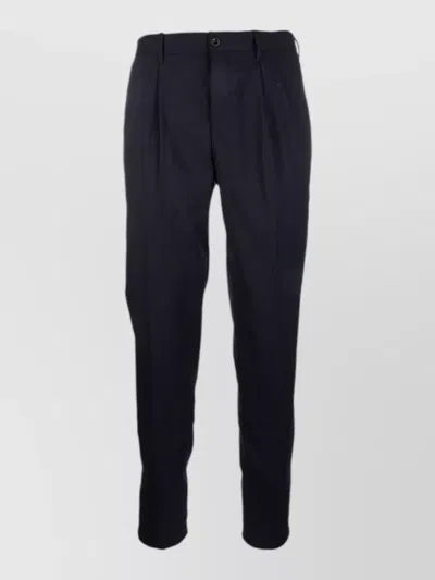 Incotex Tailored Pants Belt Loops Back Pockets Pleats In Blue