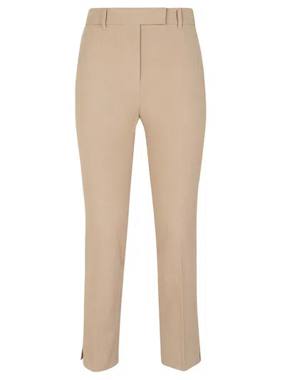 INCOTEX TAILORED STRAIGHT-LEG COTTON PANTS WITH SUBTLE SIDE SLITS