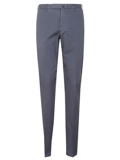 Incotex Tailored Straight-leg Pants With Fitted Waistband In Blue