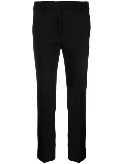Incotex Straight-leg And Mid-rise Wool Tailored Trousers Clothing In Black