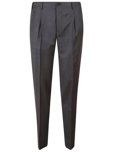 Incotex Tailored Straight-leg Trousers With Subtle Pleats In Gray