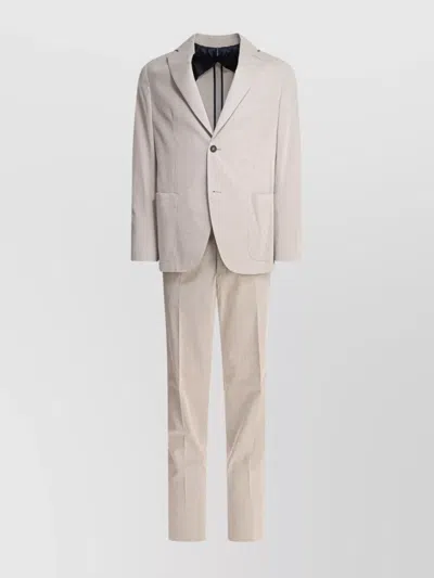 Incotex Tailored Suit With Buttoned Cuffs And Front Pockets In Beige